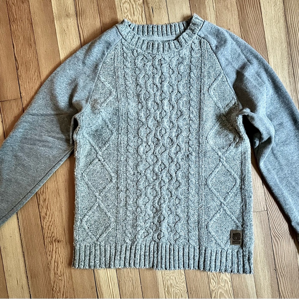 Gray Cable Knit Men’s Sweater